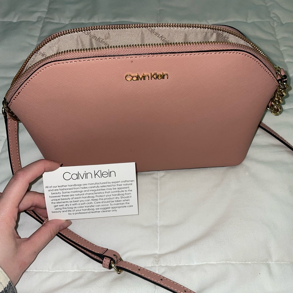 Calvin Klein pink crossbody purse